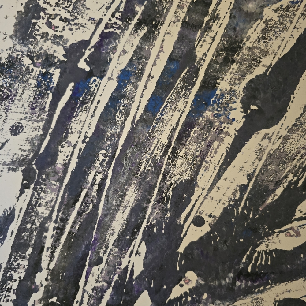 2 HANDCRAFTED Abstract Feather Painting HANDPAINTED HANDMADE Framed Wall Art - Picture 14 of 17